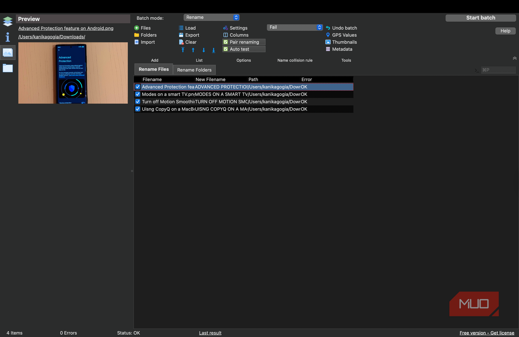 অ্যাডভান্সড রিনেমারে ফাইল যোগ করুন