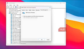 AMD Audio Coprocessor properties dialog in Device Manager on Windows 11