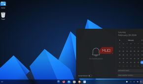 AnduinOS desktop showing calendar