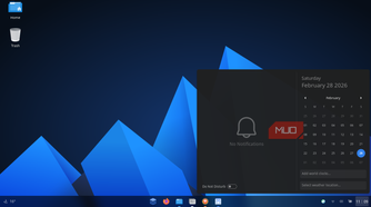 AnduinOS desktop showing calendar