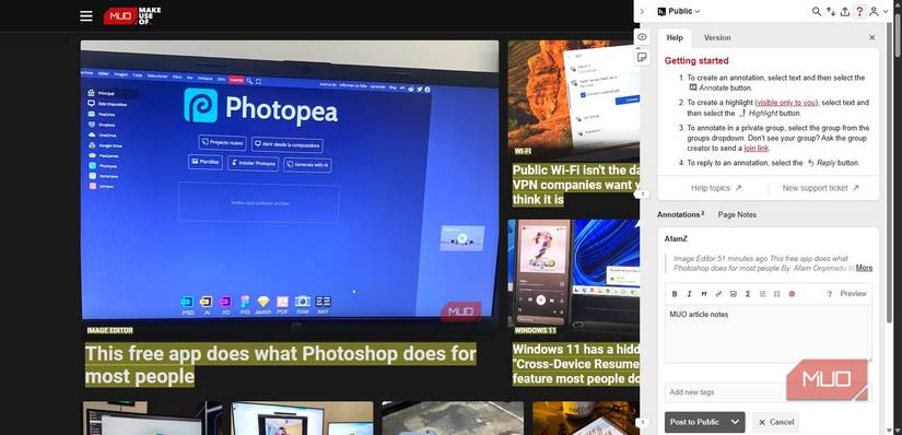 Annotated notes using Hypothesis extension