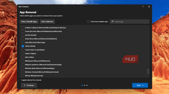 App removal in Win11Debloat showing TikTok selected.-1