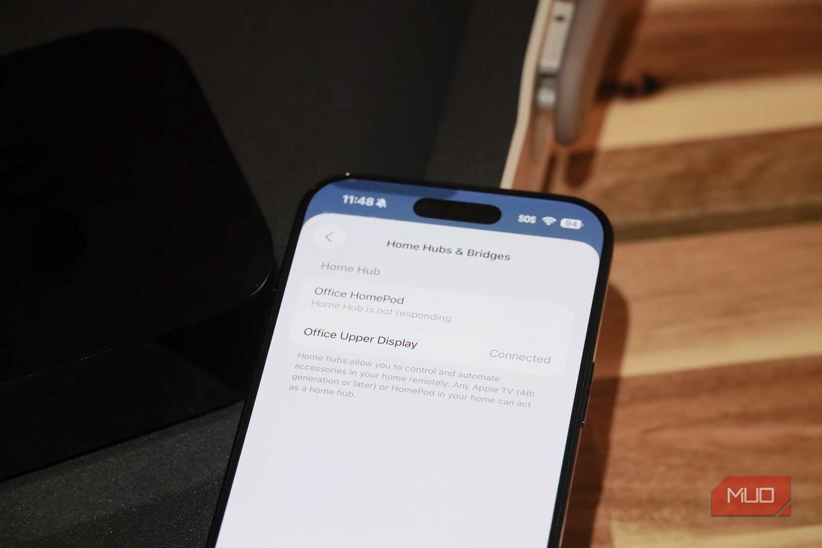 An Apple TV being used as a home hub.