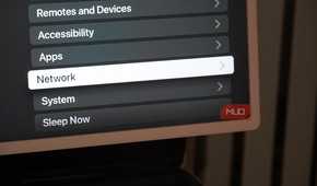 The network settings for an Apple TV.