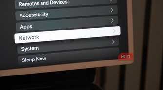 The network settings for an Apple TV.