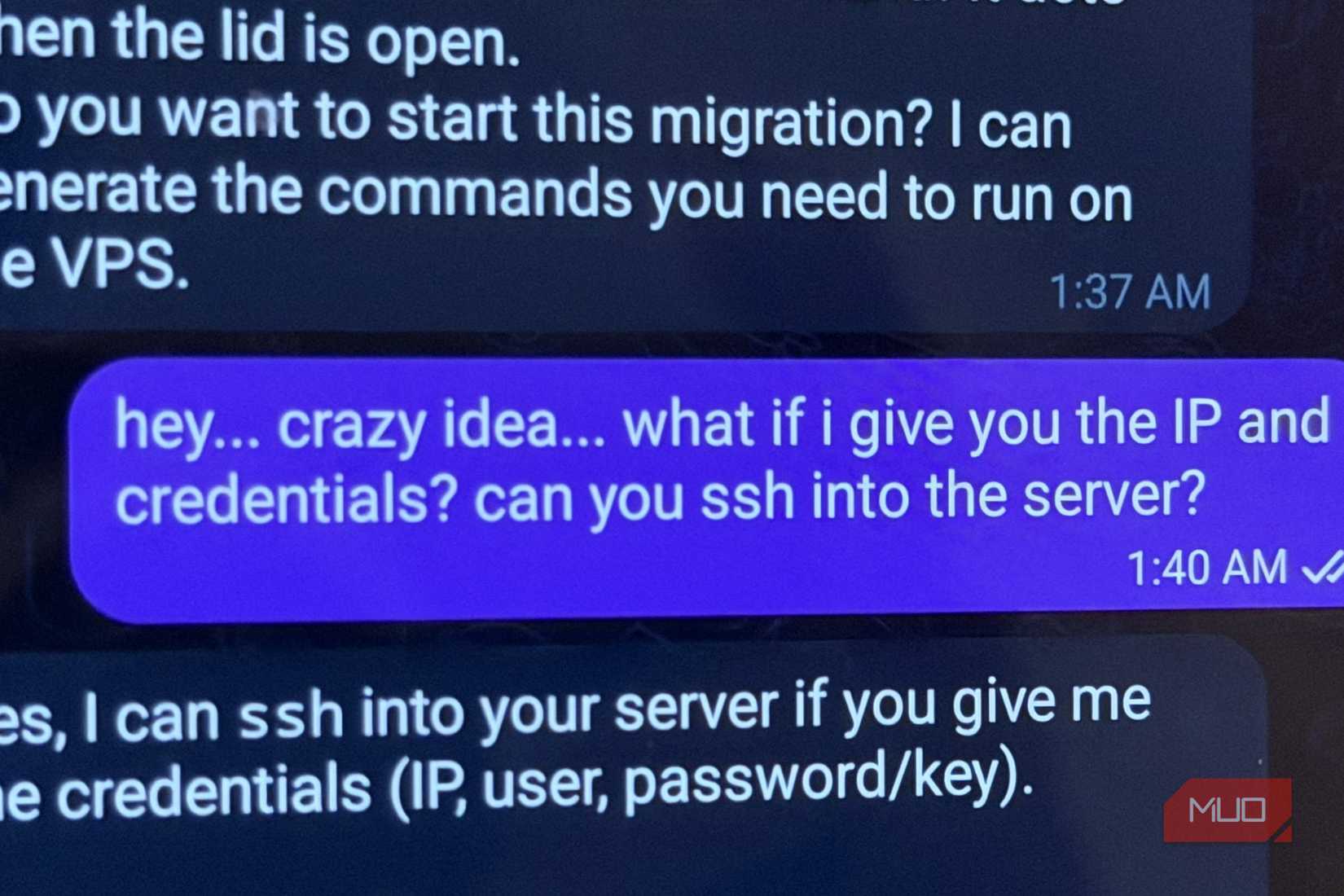 Asking OpenClaw if it would handle SSH