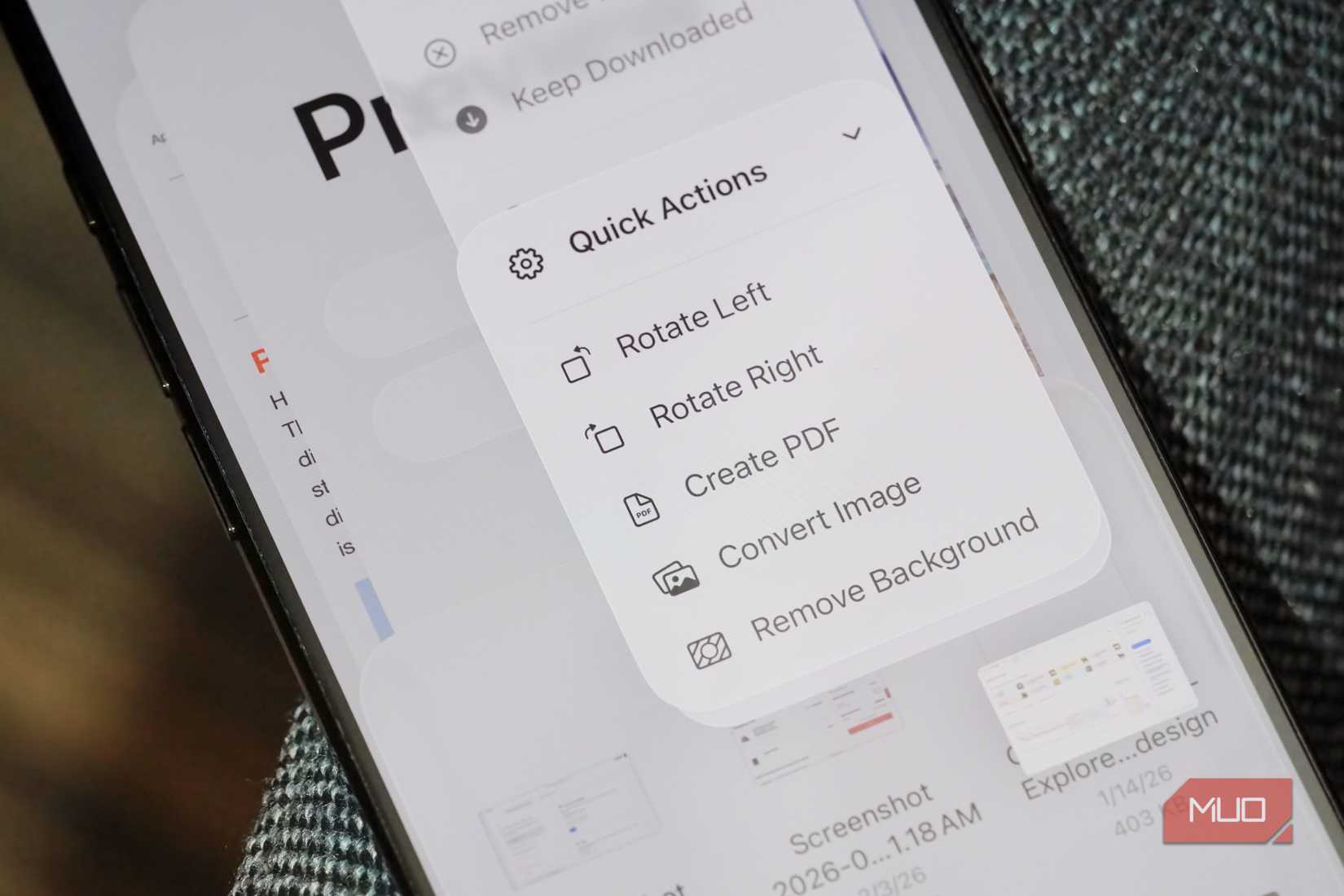 The convert image option in the Preview app on the iPhone Air.