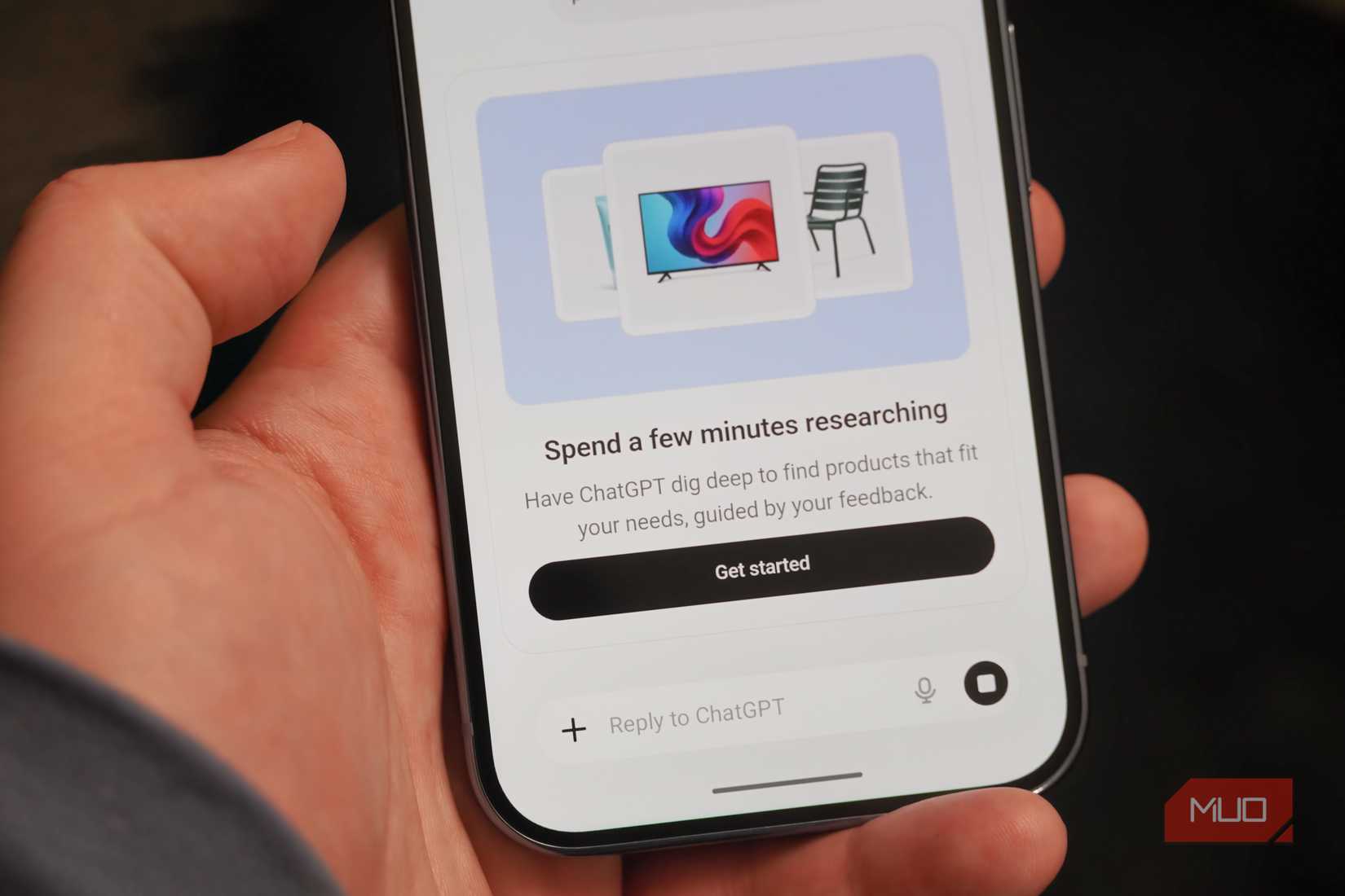 The ChatGPT shopping research mode on a Pixel 10 Pro.