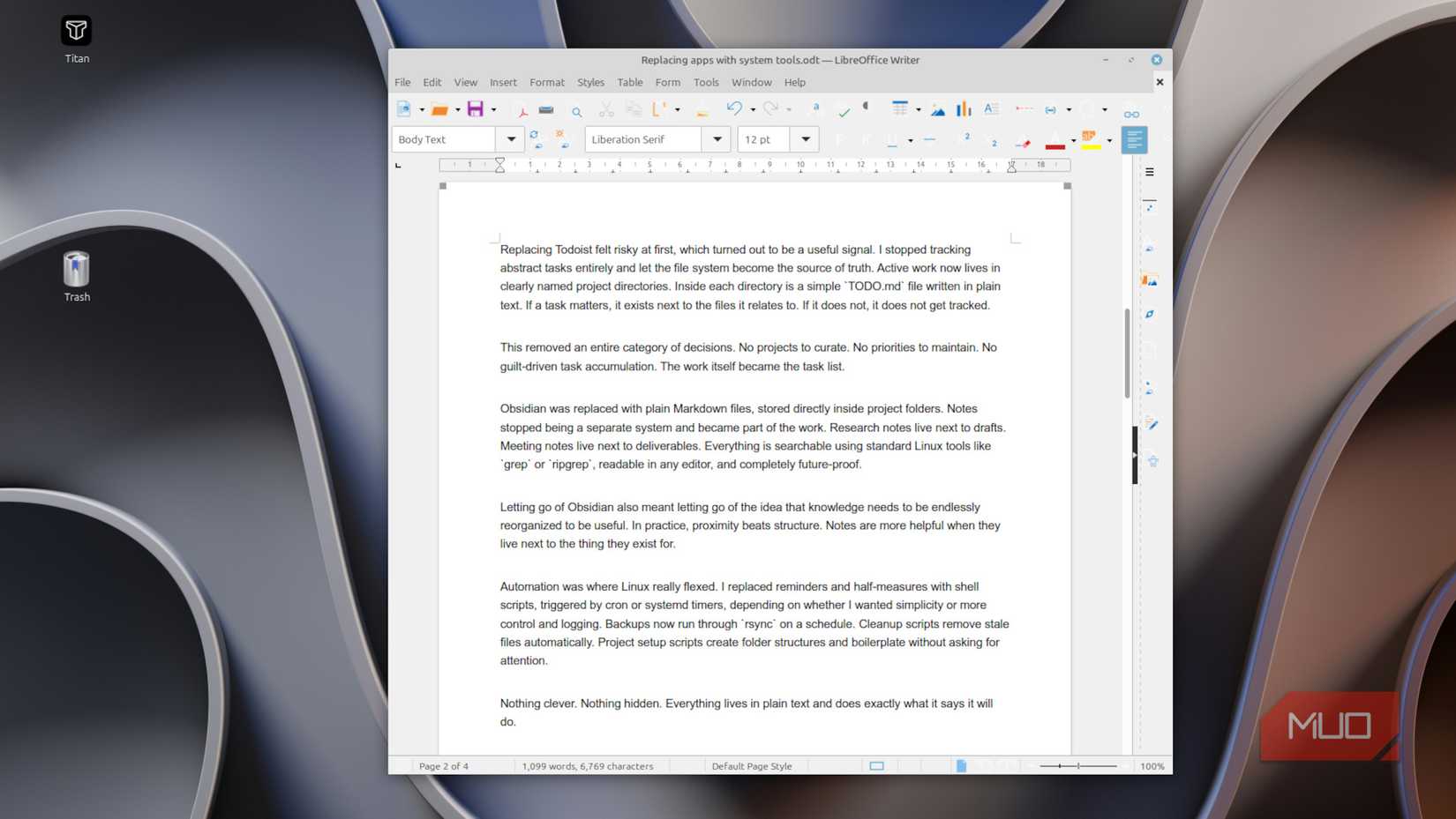 A desktop free from clutter offers a lot.