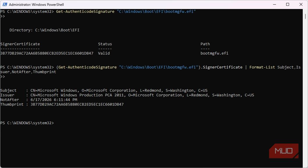 Current Microsoft certificate on PC