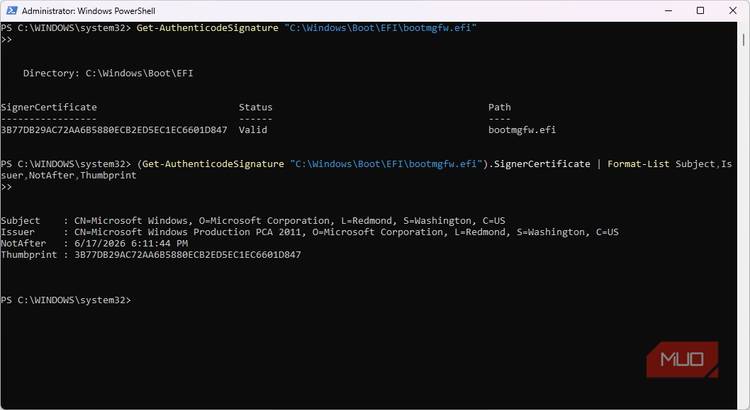 Current Microsoft certificate on PC