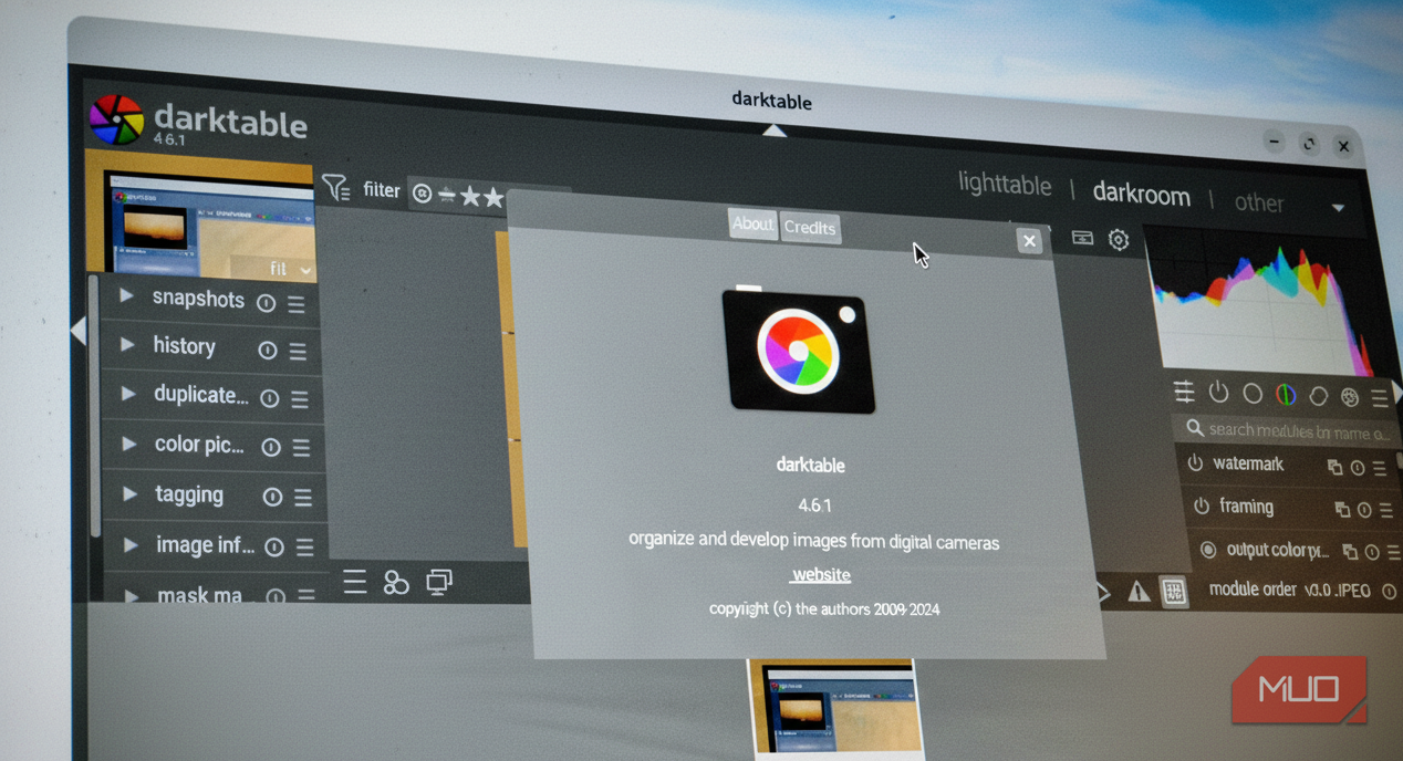 Darktabe running on Linux Desktop.
