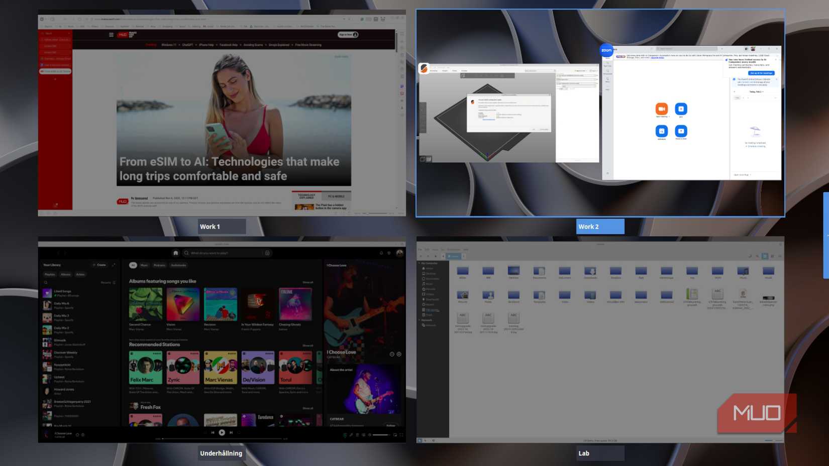 লিনাক্স সিস্টেমে ওয়ার্কস্পেস নির্দিষ্ট করা