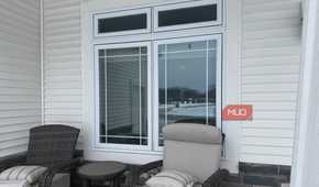 double casement window from outside with transom