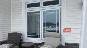 double casement window from outside with transom