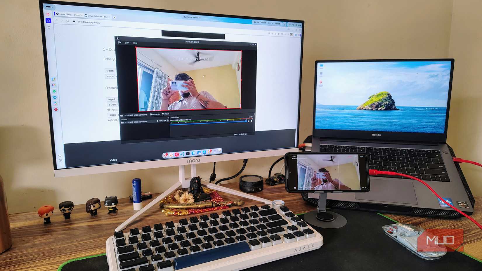 DroidCam setup and running on Android and Linux desktop