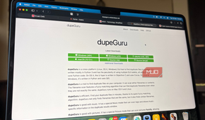 dupeGuru website opened on Safari on Mac