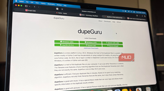 dupeGuru website opened on Safari on Mac