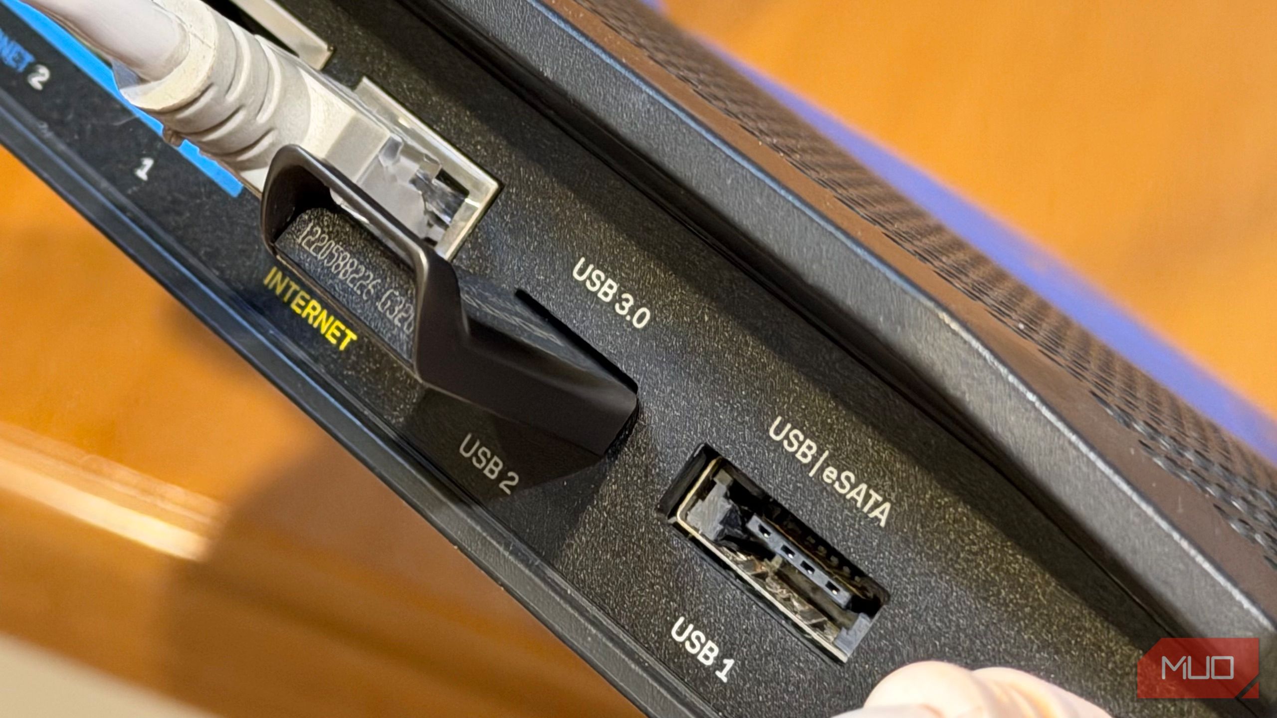 eSATA and USB port on a router