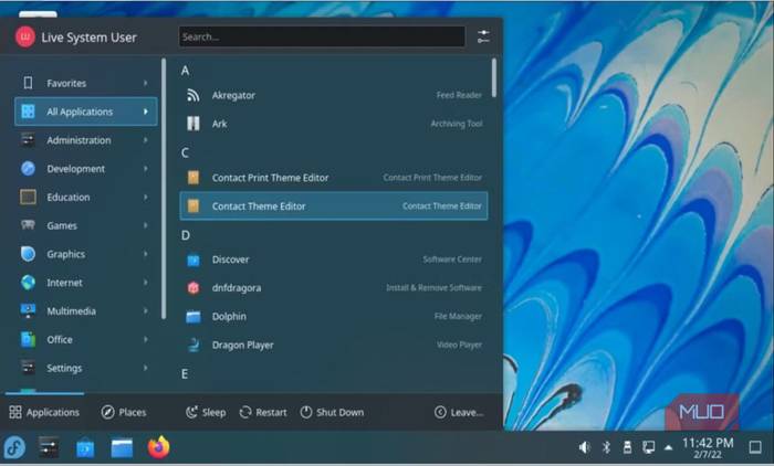 Fedora KDE plasma