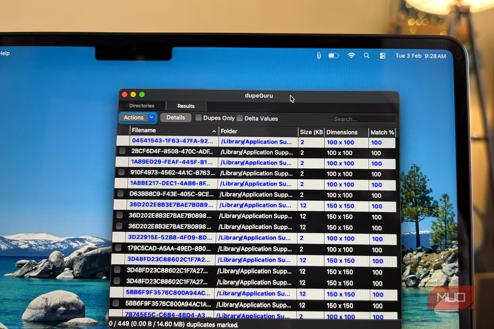 Files scanned on dupeGuru