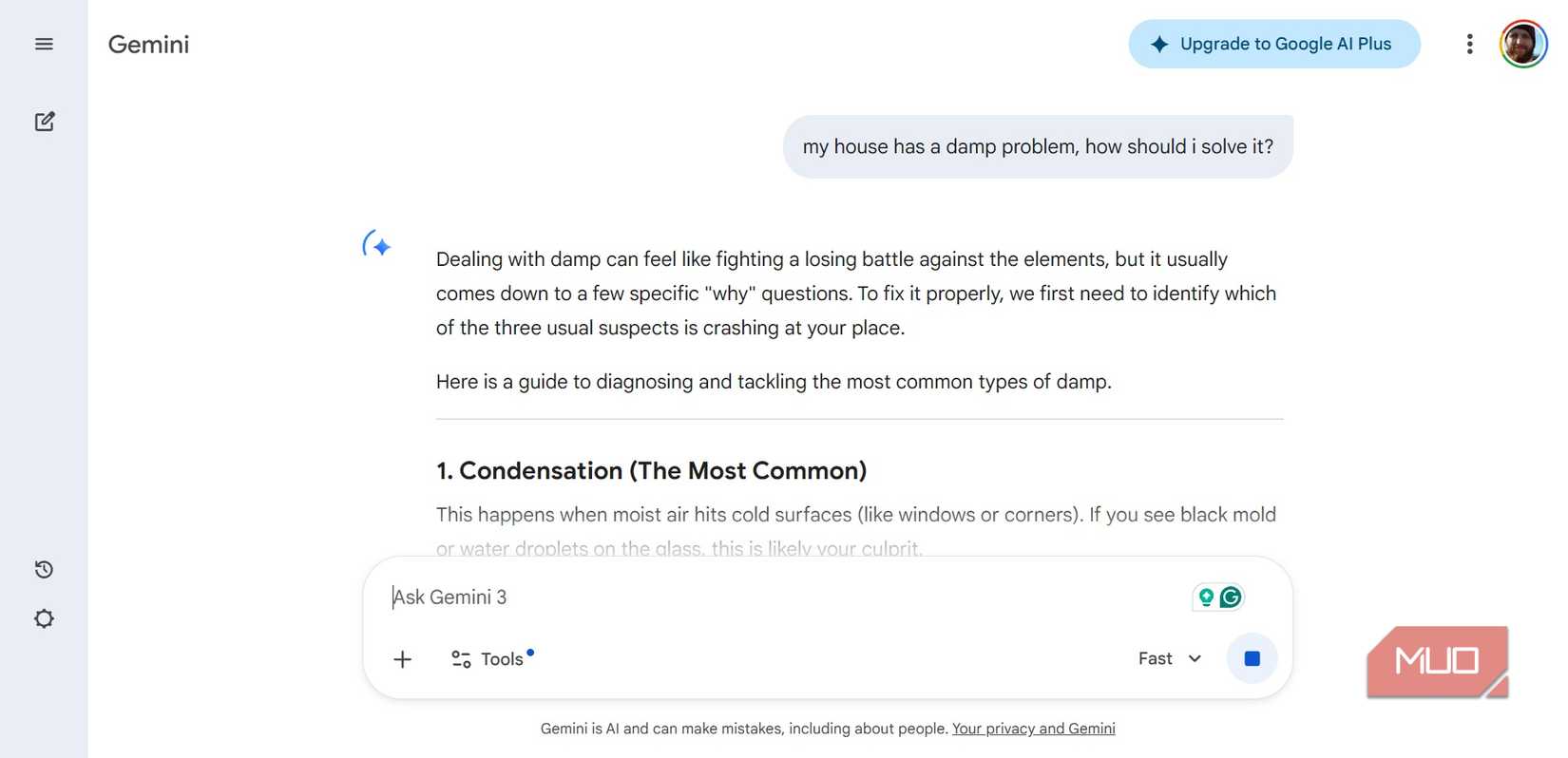 google gemini answering question.
