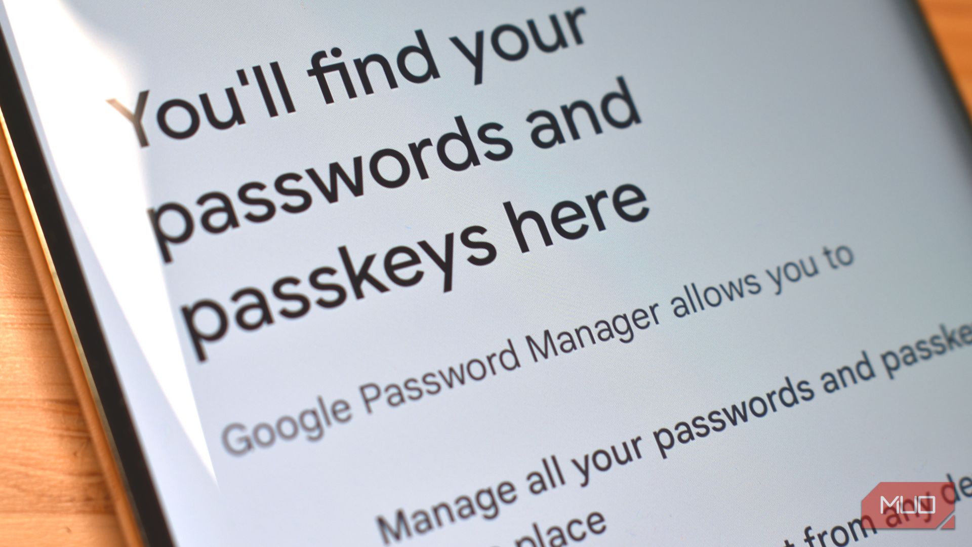 google password manager smartphone screen
