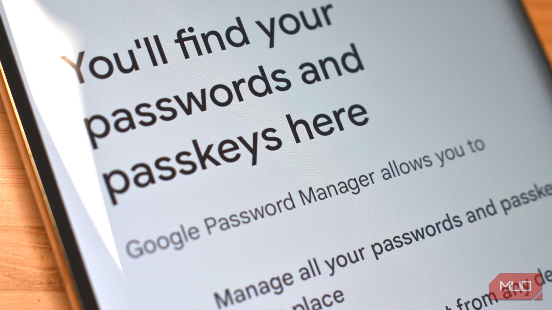 google password manager smartphone screen