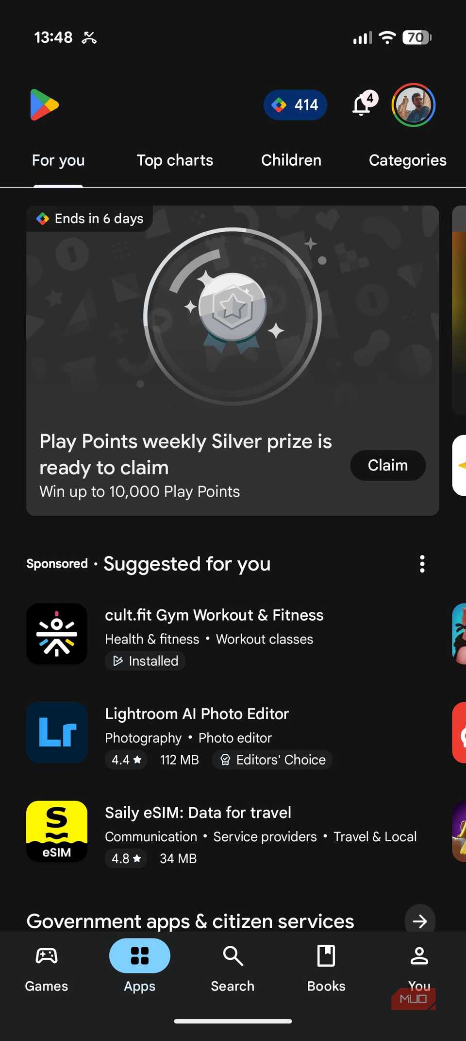 Google Play Store opened on Pixel 10 Pro