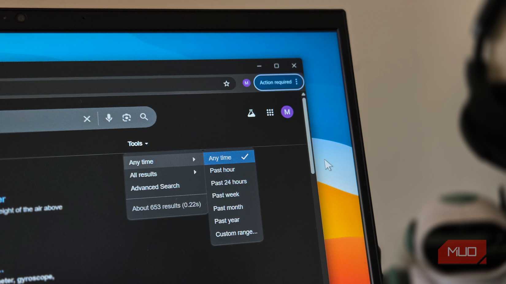 Opción de herramienta de búsqueda de Google en Google Chrome 