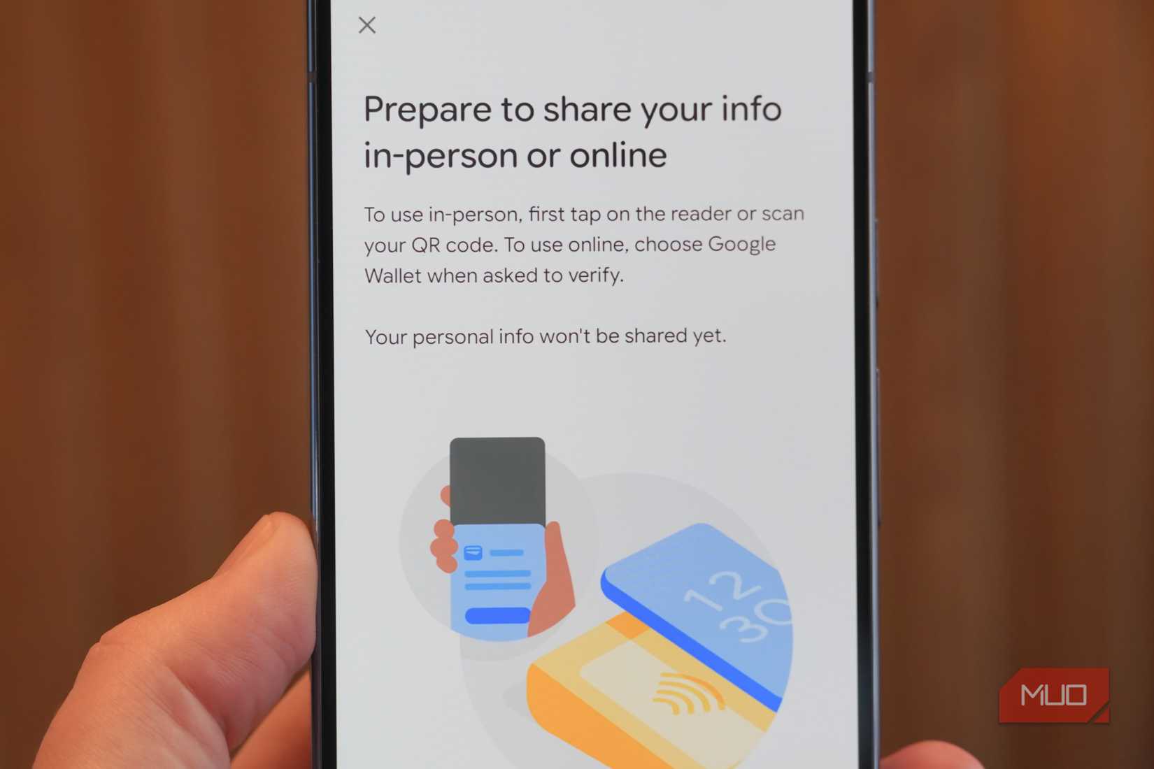 Instructions for presenting a digital ID.