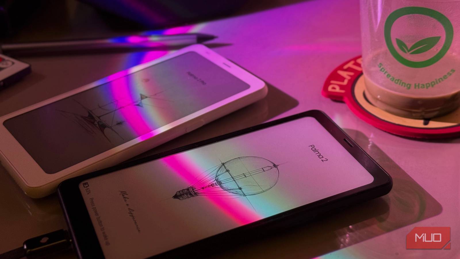 Onyx Boox Palma 2 Pro vs Boox Palma 2 with stylus in background