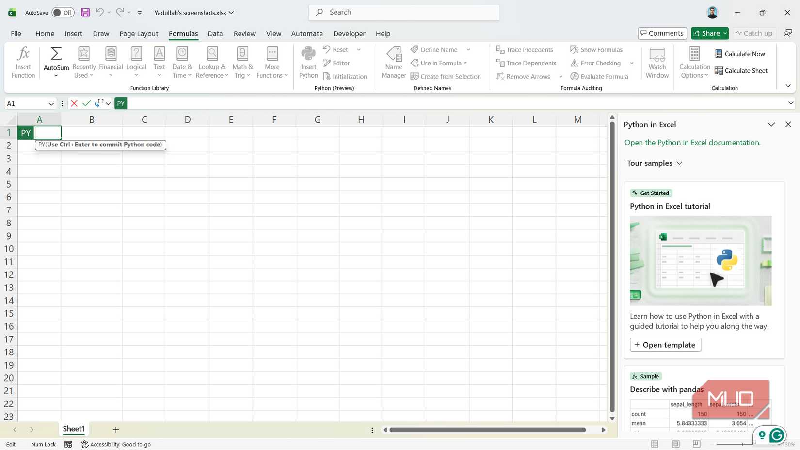 You don't need to be a coder to use Python in Excel for data cleaning