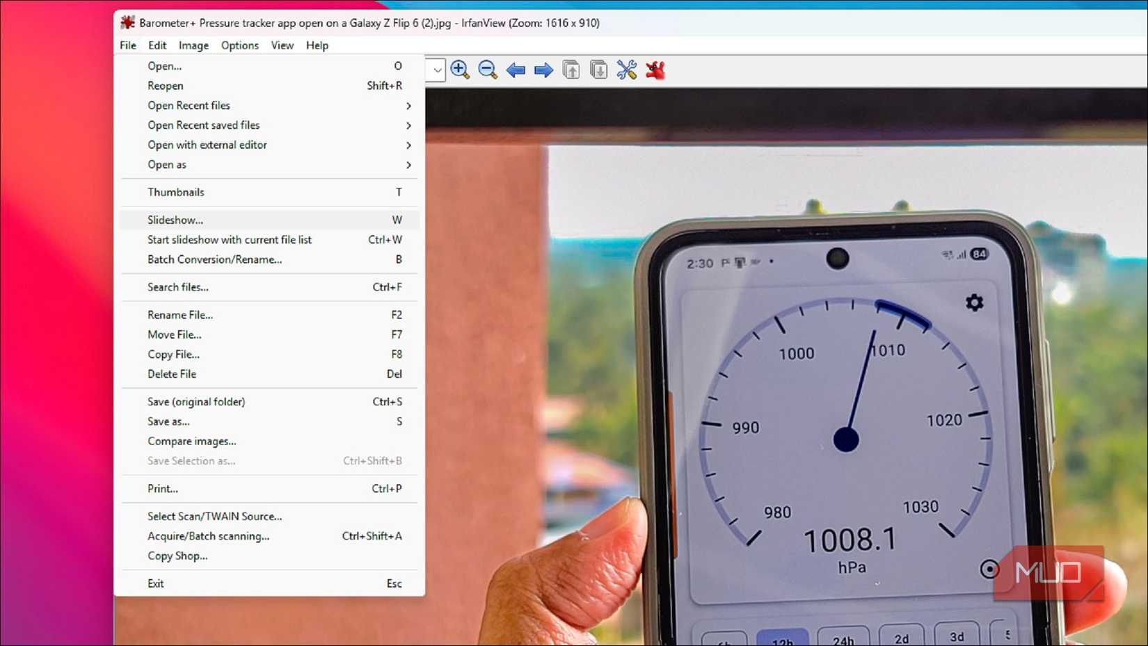 Irfanview options on Windows 11