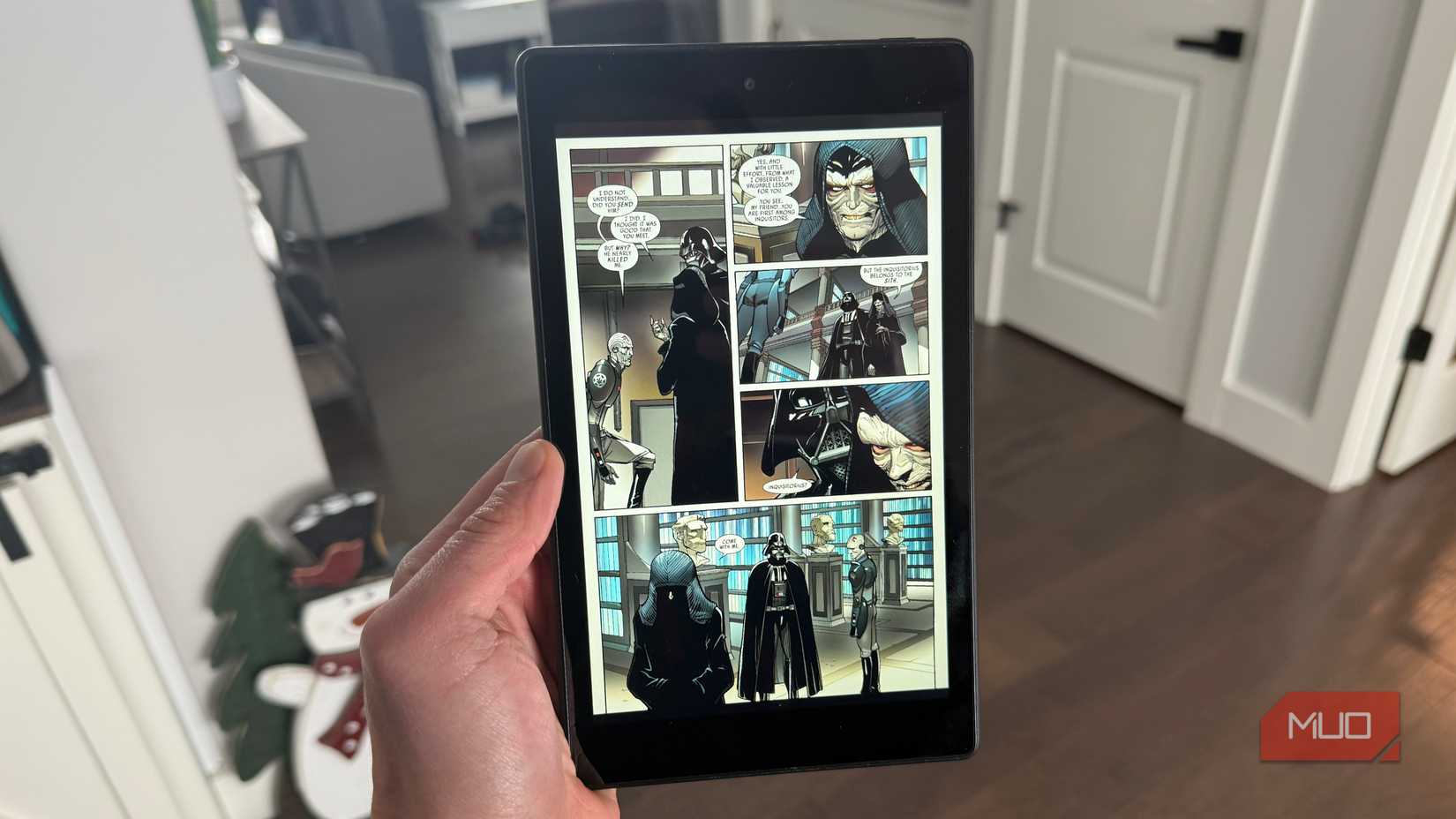 kindle 8 fire table with vader comic