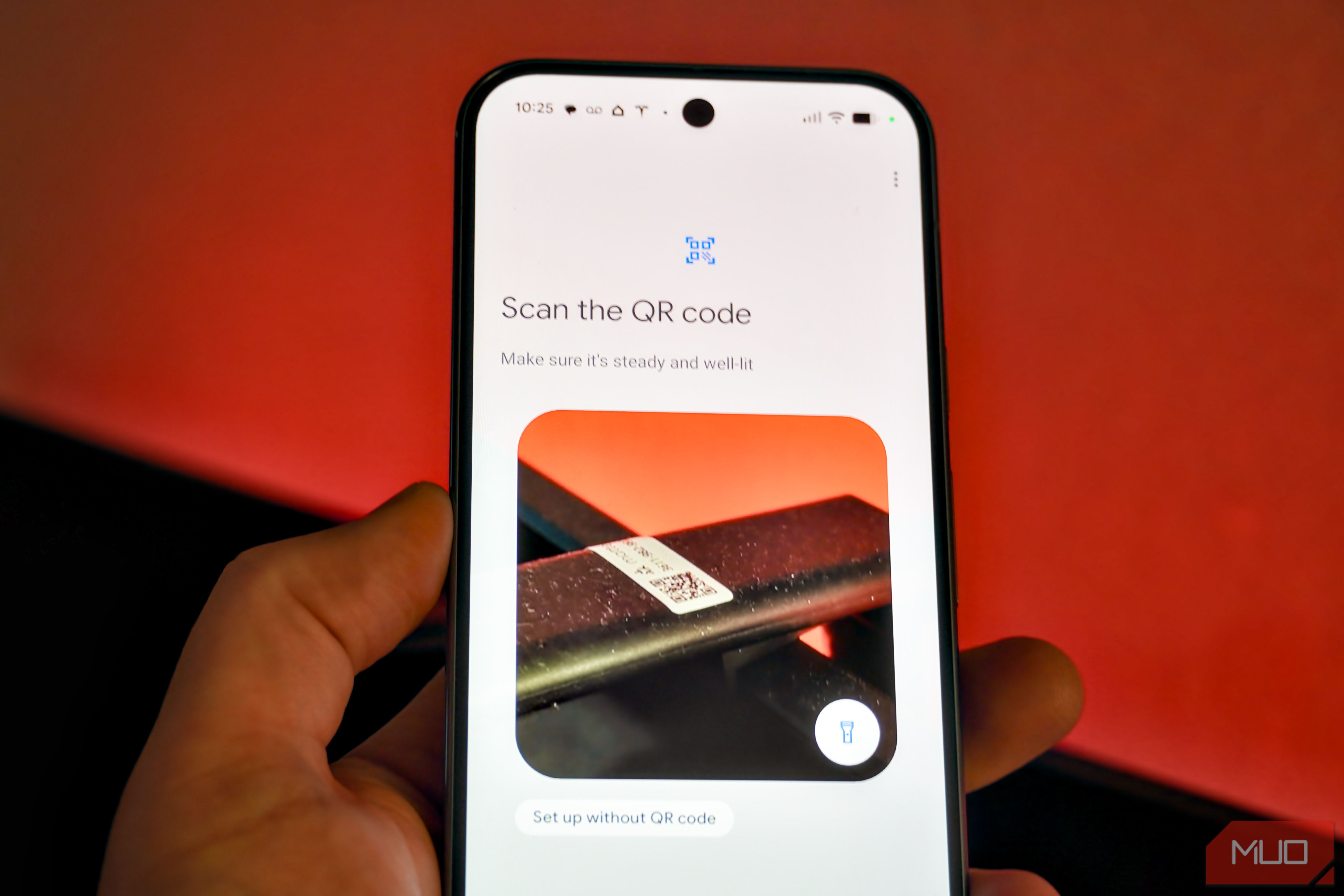 Scanning the QR code for a Matter device.