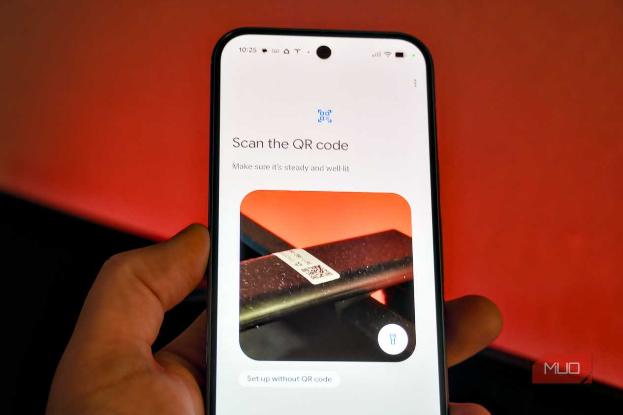 Scanning the QR code for a Matter device.