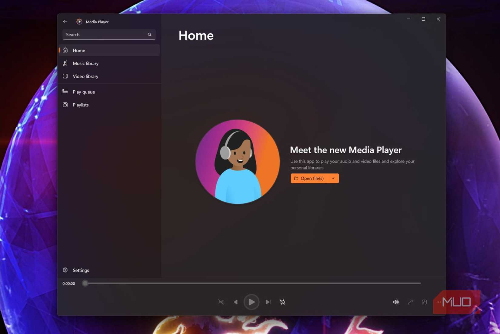 Windows Media Player のスクリーンショット