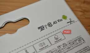 microsd card standard icons on packaging.
