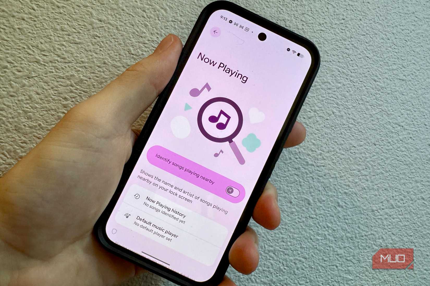 Now Playing screen on Pixel 9