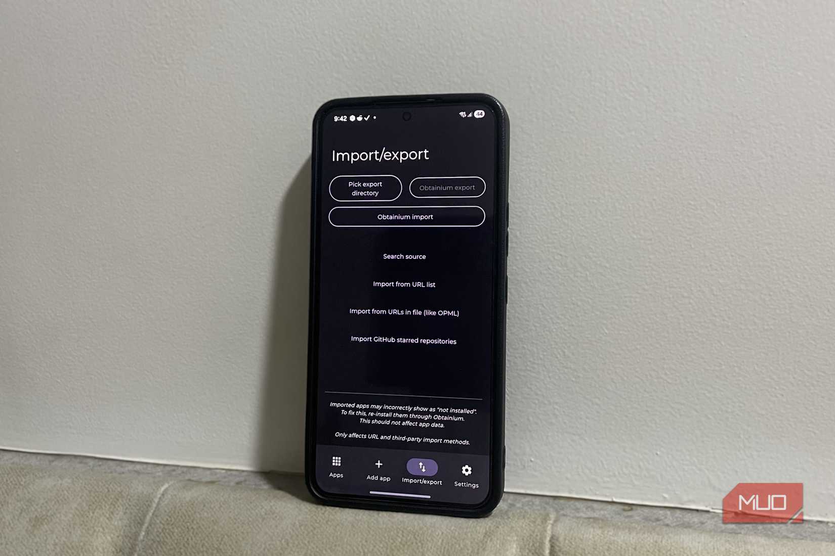 Obtainium app on Samsung phone