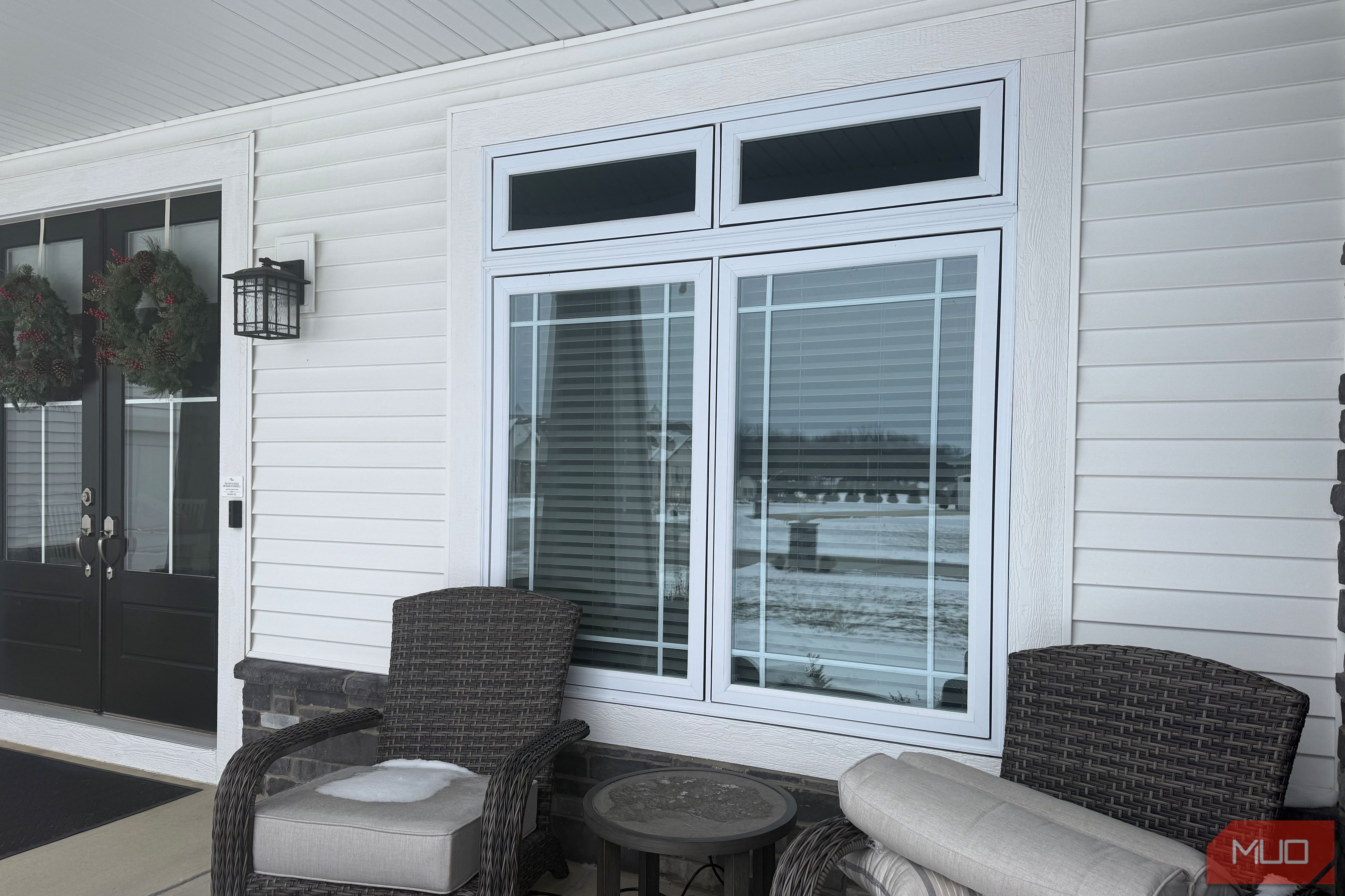 office double casement window with transom