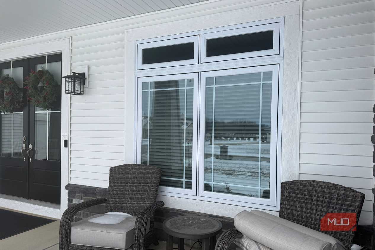 office double casement window with transom