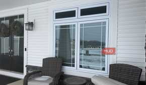 office double casement window with transom