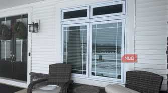 office double casement window with transom