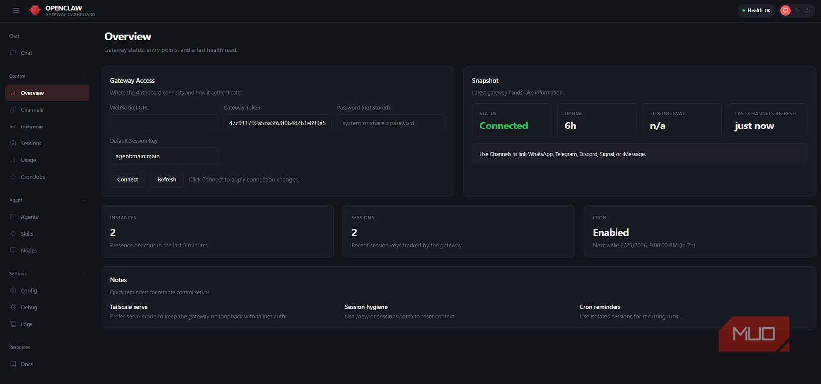 OpenClaw control dashboard