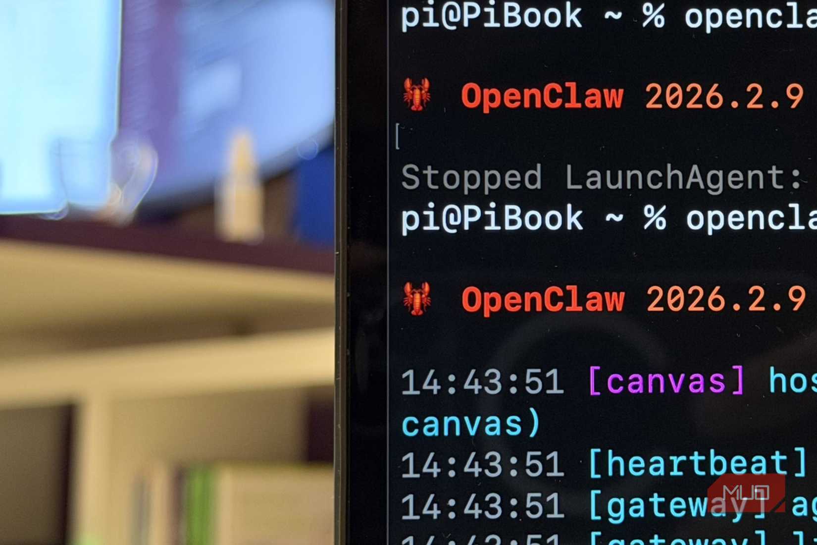 OpenClaw running on a MacBook