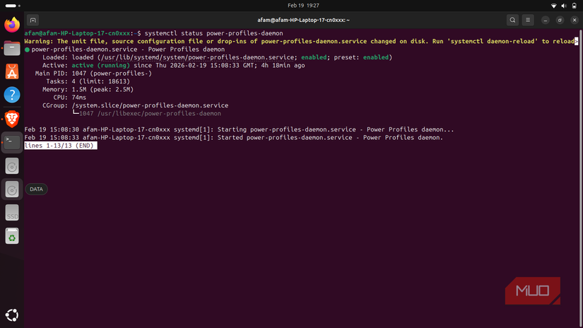 প্রোফাইল ডেমন স্ট্যাটাসের উপরে