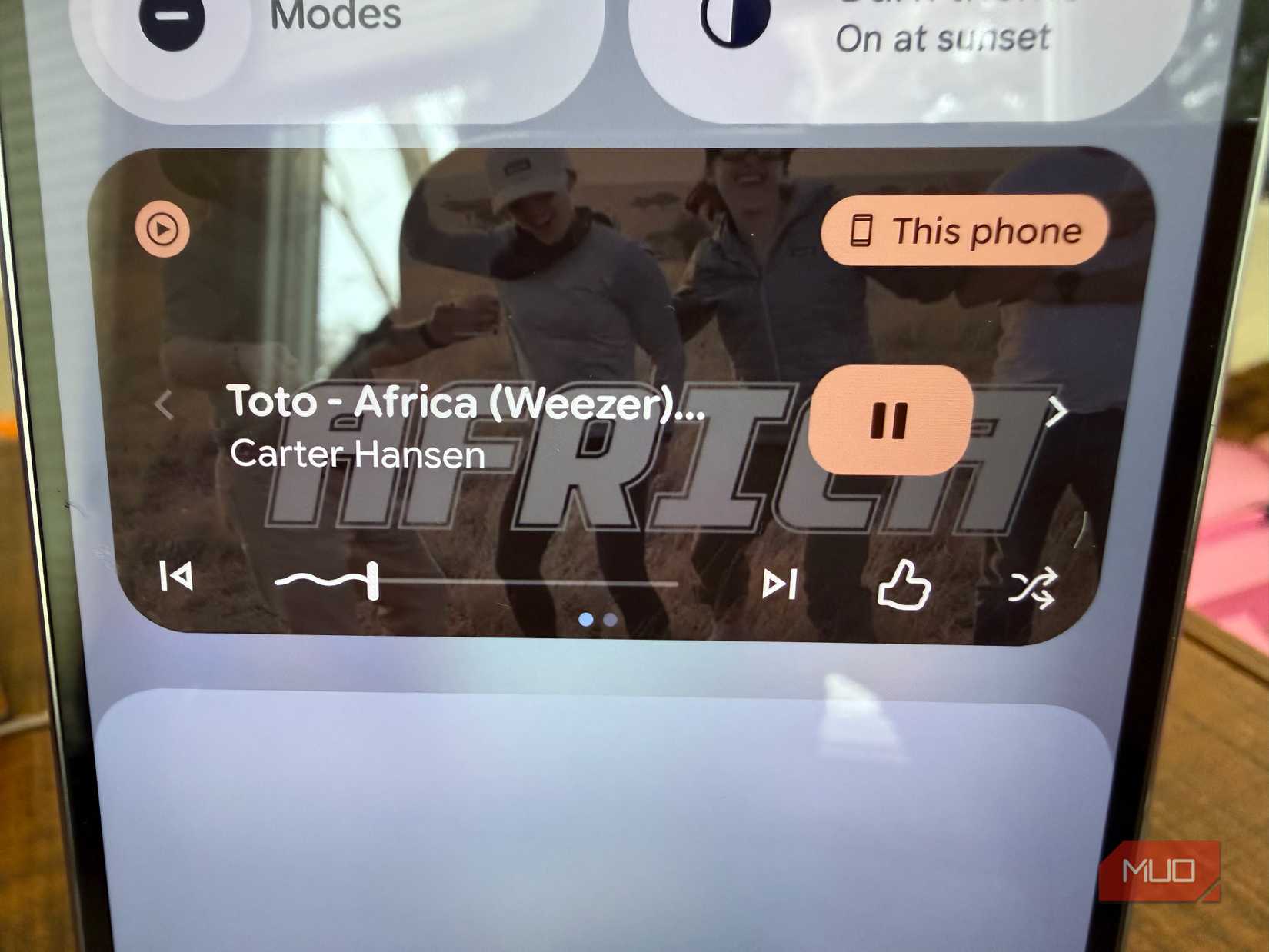 YouTube Music Android now playing widget