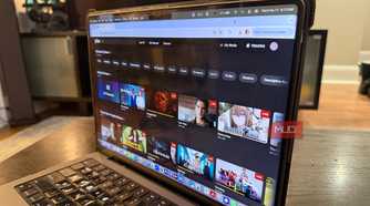 A laptop showing the on-demand guide for Plex.
